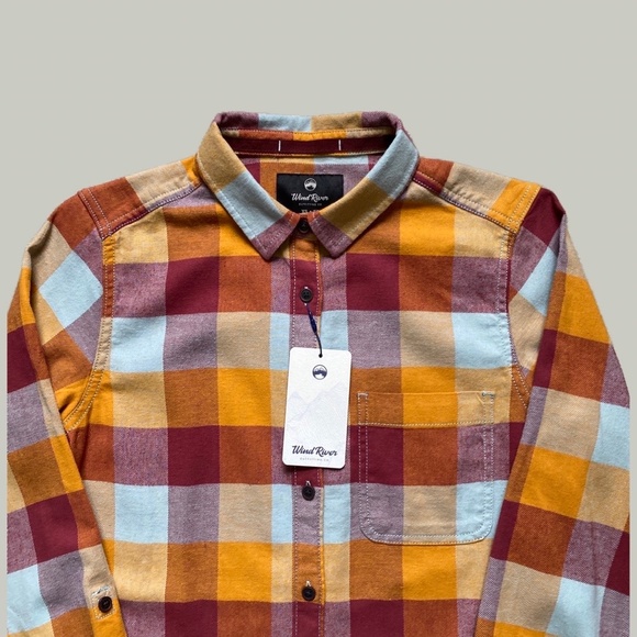 Wind River Red and Orange Plaid Flannel Shirt - Picture 2 of 6